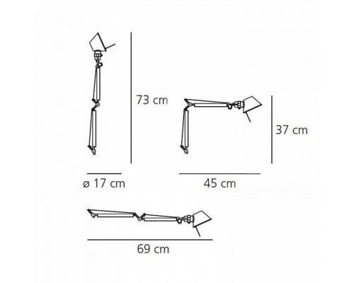 Основание для настольной лампы Artemide Tolomeo Micro  9Вт K A010300