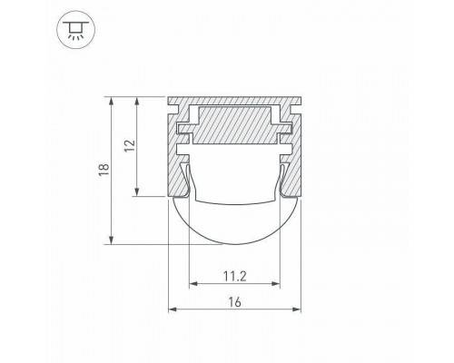 Профиль встраиваемый Arlight PDS-REGULOR-2000 ANOD 013874