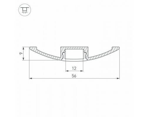 Профиль для ступеней Arlight ARH-FLAT-2000 ANOD 016149