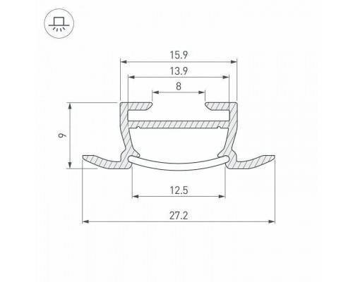 Профиль встраиваемый Arlight TK-F-2000 (CT) ANOD 016936