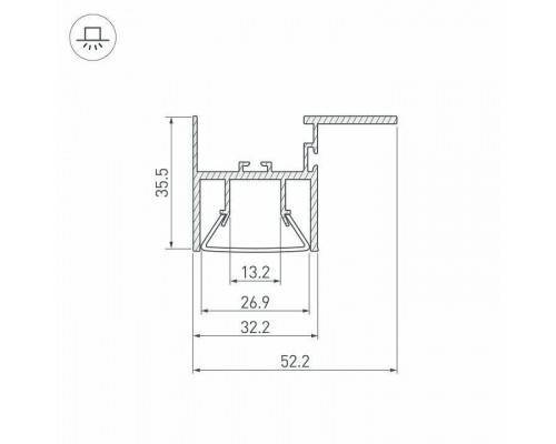 Профиль встраиваемый Arlight Foled-Ceil-Side 23864