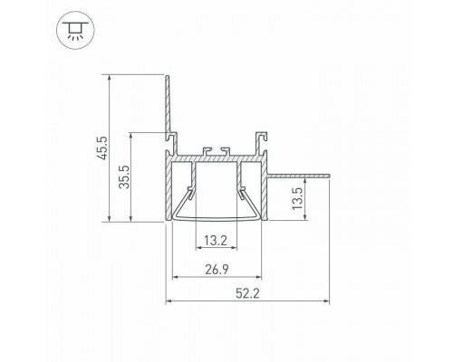 Профиль встраиваемый Arlight Foled-Wall 23865