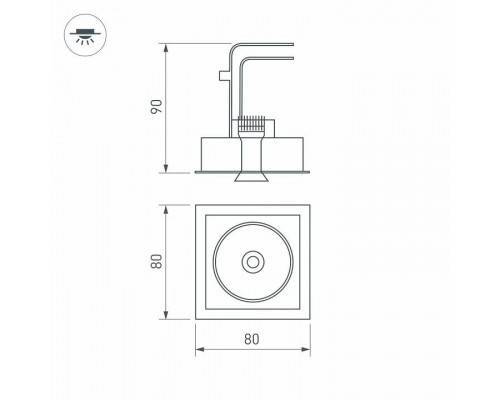 Встраиваемый светильник Arlight CL-SIMPLE-S80x80-9W Day4000 (WH, 45 deg) 028148