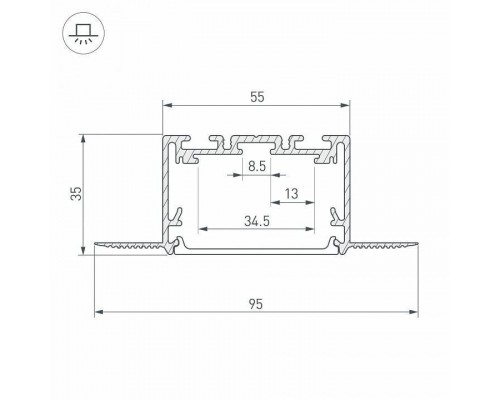 Профиль встраиваемый Arlight SL-LINIA 29507