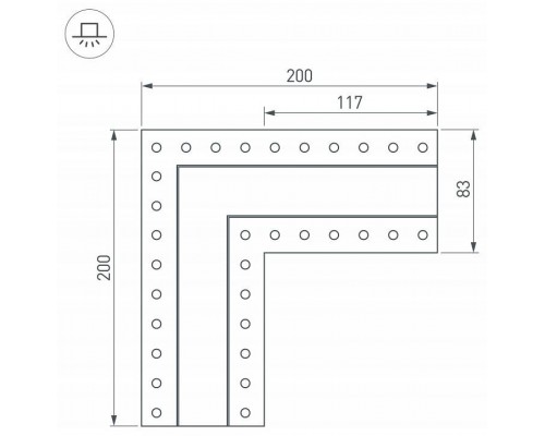 Соединитель угловой L-образный накладной Arlight S-LUX 30097