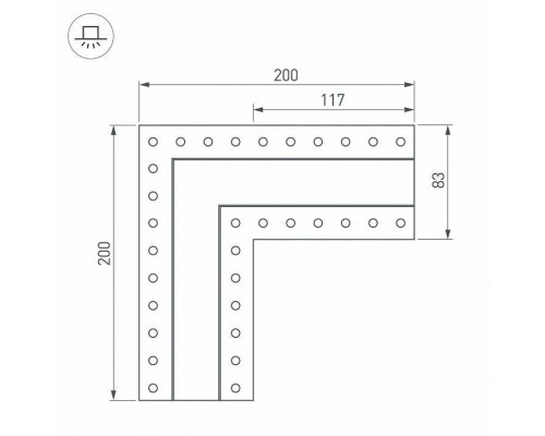 Соединитель угловой L-образный накладной Arlight S-LUX 30097