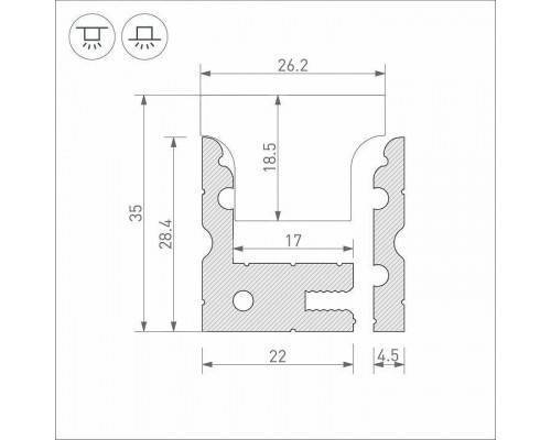 Профиль встраиваемый Arlight FLOOR 38356