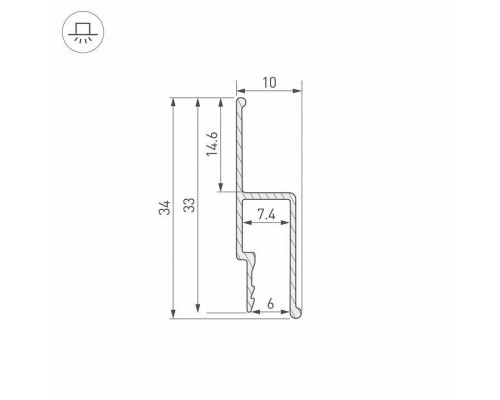 Профиль для натяжных потолков Arlight STRETCH 039472