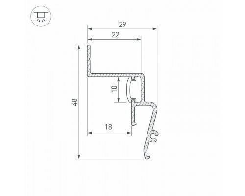 Профиль для контурной подсветки натяжного потолка Arlight STRETCH 39510