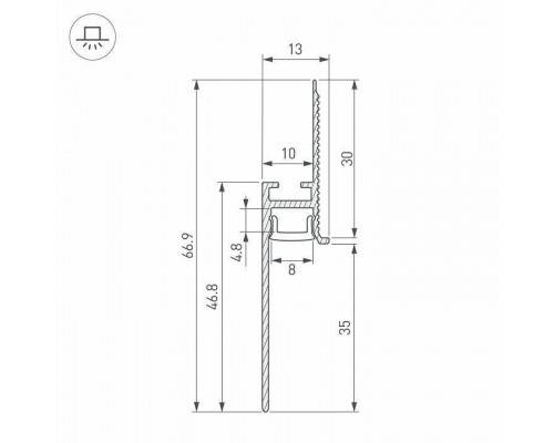 Профиль для плинтусов Arlight FANTOM 048687