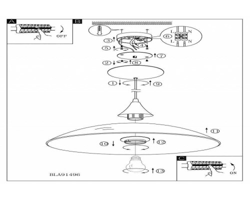Подвесной светильник Eglo ПРОМО Lazolo 91496