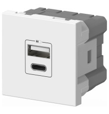 Розетка 2хUSB type A и C без рамки Elbi Eleсtriс Moda Vox 611-040232-335