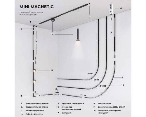 Соединитель угловой L-образный для треков накладных Elektrostandard Mini Magnetic a065639