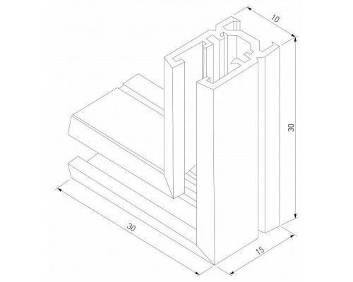 Соединитель угловой L-образный для треков накладных Elektrostandard Mini Magnetic a065639