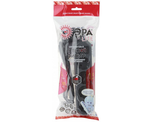 Удлинитель с выключателем Эра  USF-M-4es-1.5m-B