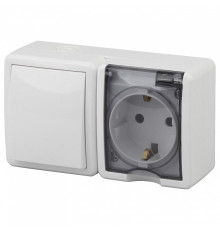 Блок с розеткой и выключателем Эра Эра Эксперт 11-7401-01