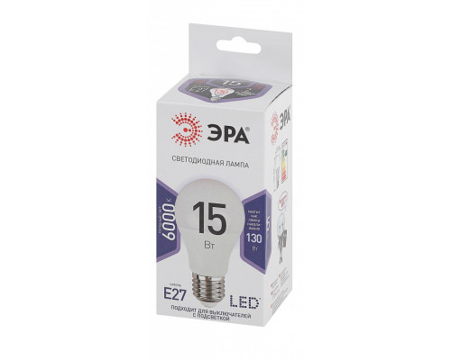 Лампа светодиодная Эра Стандарт LED A60-15W-860-E27