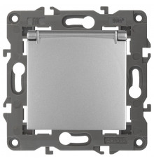 Розетка с заземлением и со шторкой, без рамки с крышкой Эра Эра Elegance 14-2103-03