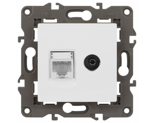 ТВ-розетка и розетка Ethernet RJ-45 без рамки Эра Эра Elegance 14-3110-01