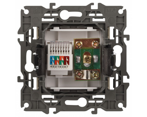 ТВ-розетка и розетка Ethernet RJ-45 без рамки Эра Эра Elegance 14-3110-02