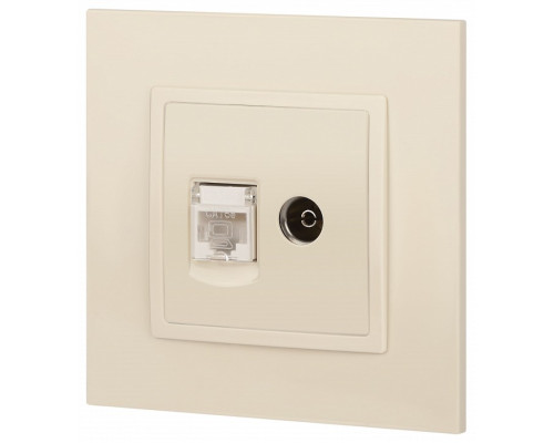 ТВ-розетка и розетка Ethernet RJ-45 без рамки Эра Эра Elegance 14-3110-02