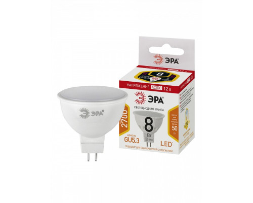 Лампа светодиодная Эра  LED MR16-8W-12V-827-GU5.3