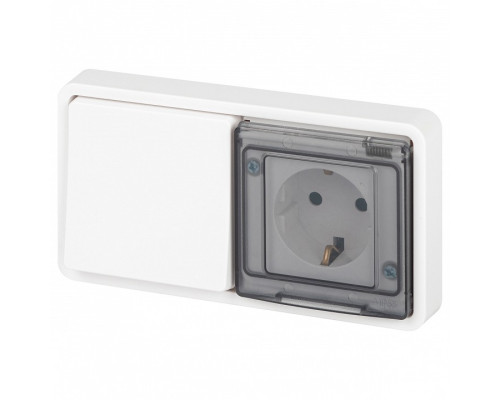 Блок с розеткой и выключателем Эра Эра Эксперт 11-7521-01