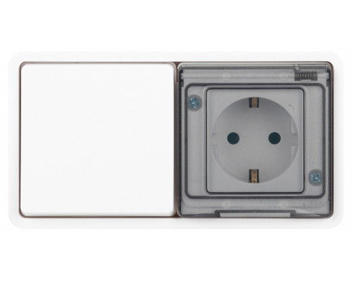 Блок с розеткой и выключателем Эра Эра Эксперт 11-7521-01