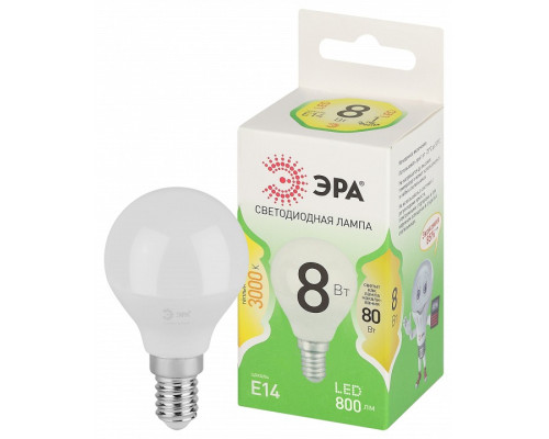 Лампа светодиодная Эра Green Line LED P45-8W-830-E14 GL