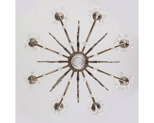 Подвесная люстра Eurosvet Elisha 3281/8 античная бронза прозрачный хрусталь Strotskis 3281/8