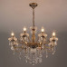 Подвесная люстра Eurosvet Elisha 3281/8 античная бронза прозрачный хрусталь Strotskis 3281/8