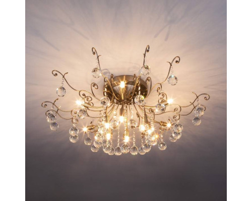 Люстра потолочная Eurosvet Vita античная бронза прозрачный хрусталь 10042/12