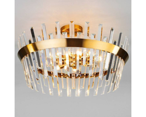 Светильник на штанге Eurosvet Steccato 10111/8 золотая бронза/прозрачный хрусталь Strotskis Smart