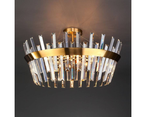 Светильник на штанге Eurosvet Steccato 10111/8 золотая бронза/прозрачный хрусталь Strotskis Smart