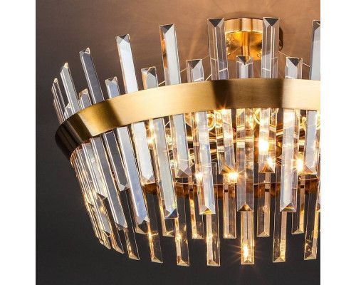 Светильник на штанге Eurosvet Steccato 10111/8 золотая бронза/прозрачный хрусталь Strotskis Smart