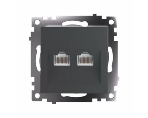 Розетка двойная Ethernet RJ-45 без рамки Stekker Катрин 50008