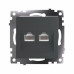 Розетка двойная Ethernet RJ-45 без рамки Stekker Катрин 50008