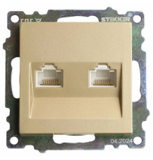 Розетка двойная Ethernet RJ-45 без рамки Stekker Катрин 50009