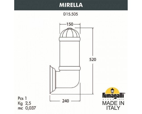 Светильник на штанге Fumagalli Sauro D15.505.000.WXF1R.FC1