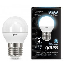 Лампа светодиодная Gauss LED Globe E27 9.5Вт 4100K 105102210