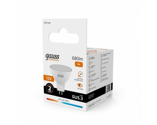 Лампа светодиодная Gauss Elementary MR16 GU5.3 5.5 Вт 3000 K 11519