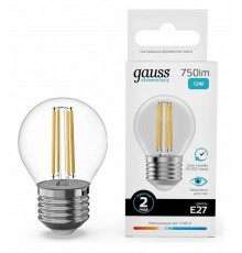 Лампа светодиодная Gauss Filament Elementary E27 12Вт 4100K 52222