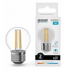 Лампа светодиодная Gauss Filament Elementary E27 8Вт 4100K 52228