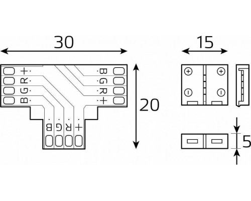 Соединитель лент T-образный жесткий Gauss Basic BT430