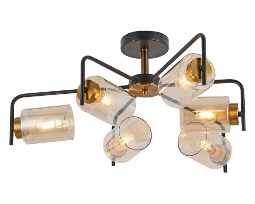 Люстра на штанге ILLUMICO  IL8248-6COU-79 BK GD