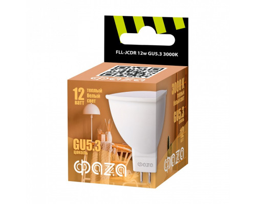 Лампа светодиодная Jazzway  GU5.3 12Вт 3000K FLL- JCDR  12w GU5.3 3000K