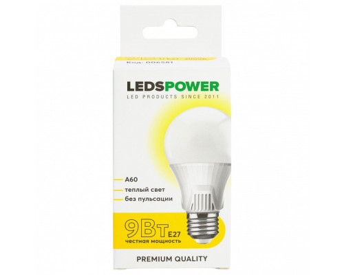 Лампа светодиодная LEDS POWER A60 006581