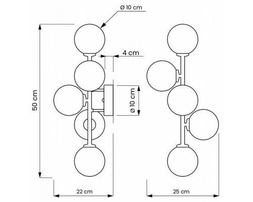 Бра LUMINA DECO Marsiada LDW 6033-5 F.GD