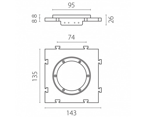 Рамка на 1 светильник Lightstar Anello 012000