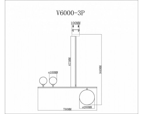 Светильник на штанге Moderli Sheman V6000-3P